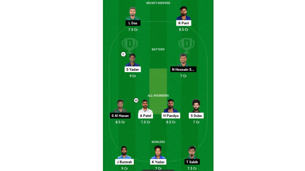 IND vs BAN dream 11 team today